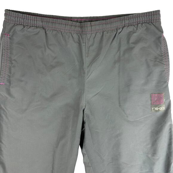 Vintage Y2K Nike Windbreaker Track Pants Youth Large 14 Gray Pink Silver Tag Zip - Picture 2 of 12